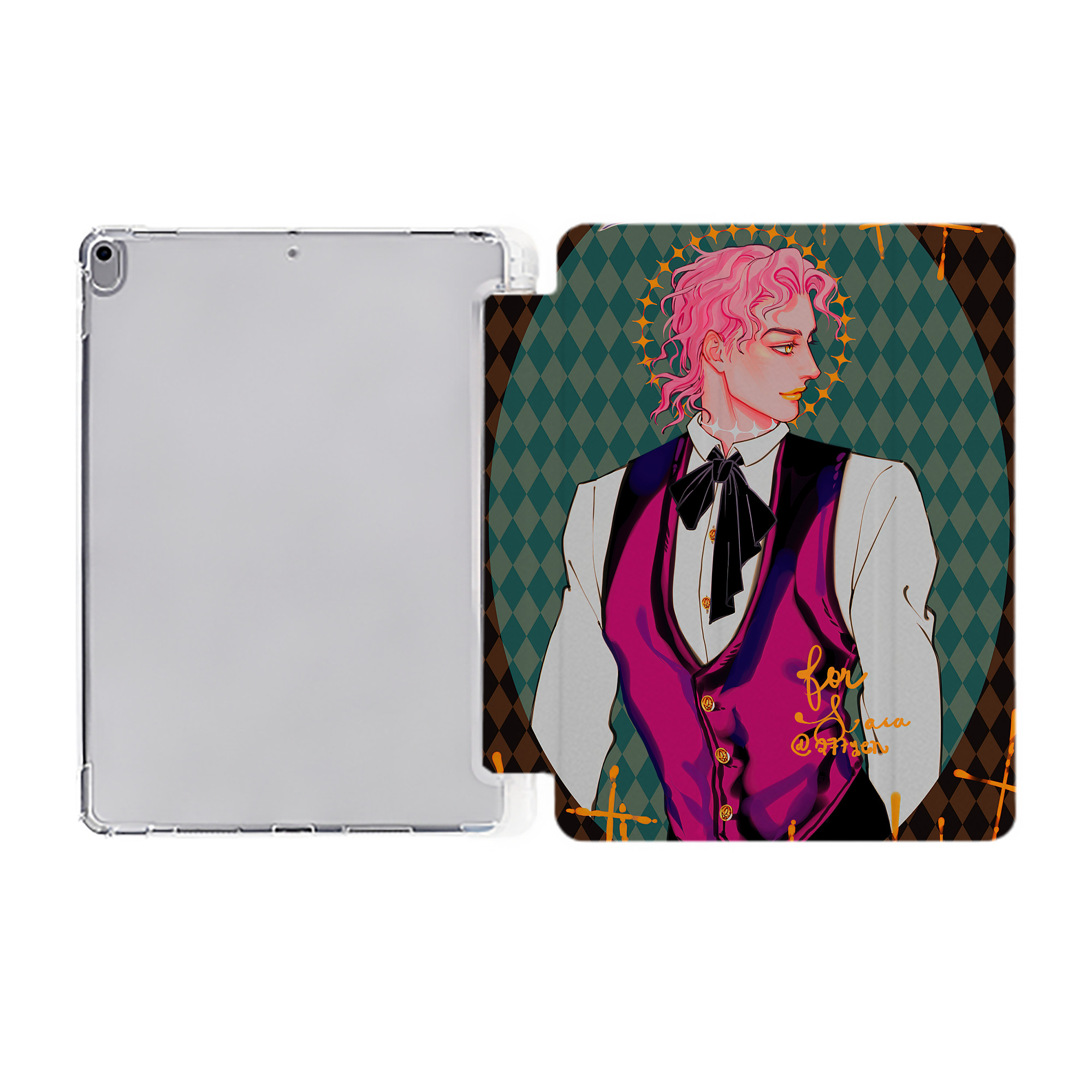 （画像用） ジョジョの奇妙な冒険 JoJo's Bizarre Adventure IPad ケース ペン収納付き 三つ折りスタンド PUレザー×シリコン 対応機種9.5/10.5/10.9インチ